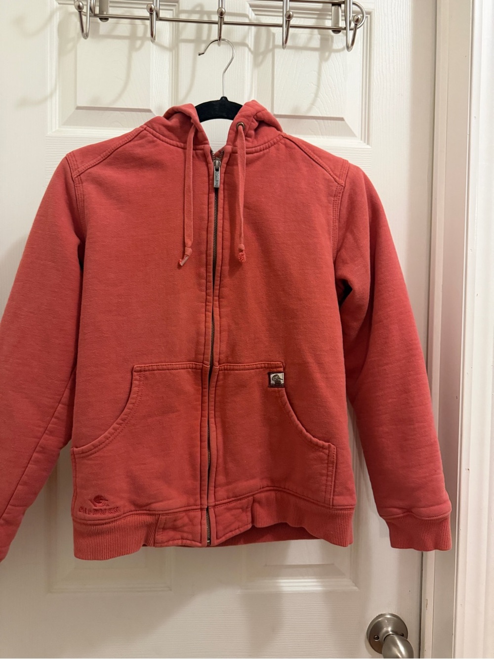 Kids Coral Full-Zip Hooded Jacket with Front Pockets